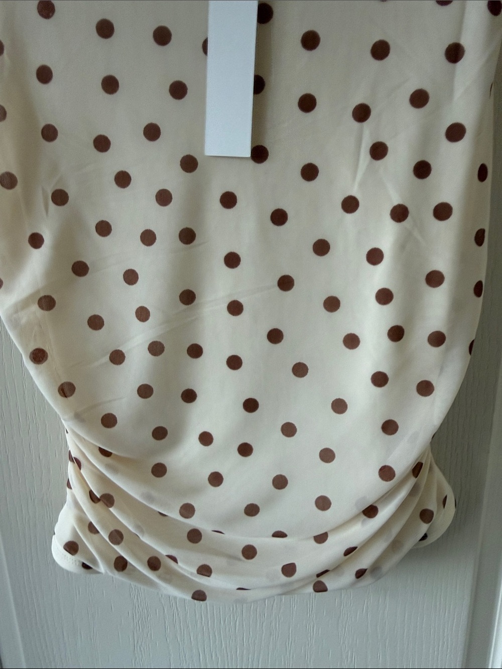 The Workshop Cream Polka Dot sheer lined Sleeveless Top - Picture 3 of 9